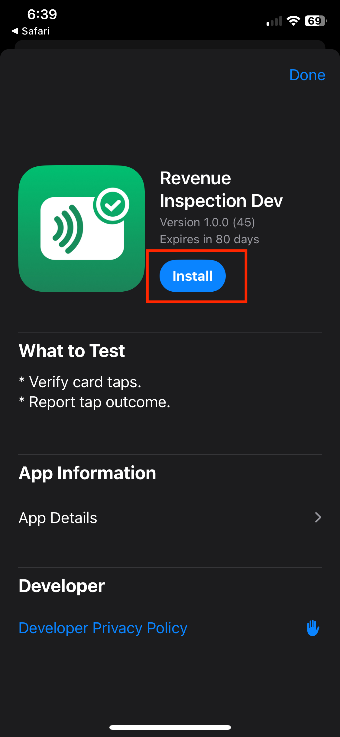 App Store Revenue Inspection Install prompt